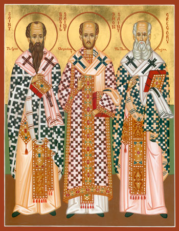 Icon of the Three Holy Hierarchs (SS. Basil the Great, John Chrysostom, and Gregory the Theologian)