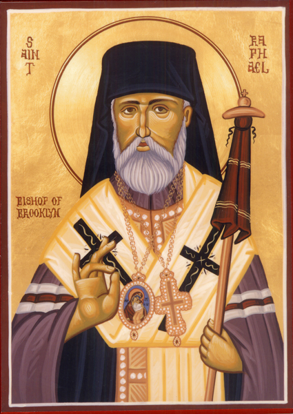 Icon of Our Father Among the Saints, Raphael, Bishop of Brooklyn, 'Good Shepherd of the Lost Sheep in America'